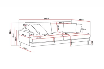 Menard Premium 5-sits Djup Soffa i Chenille - Grå/Blå - Products - Möbler - Soffa