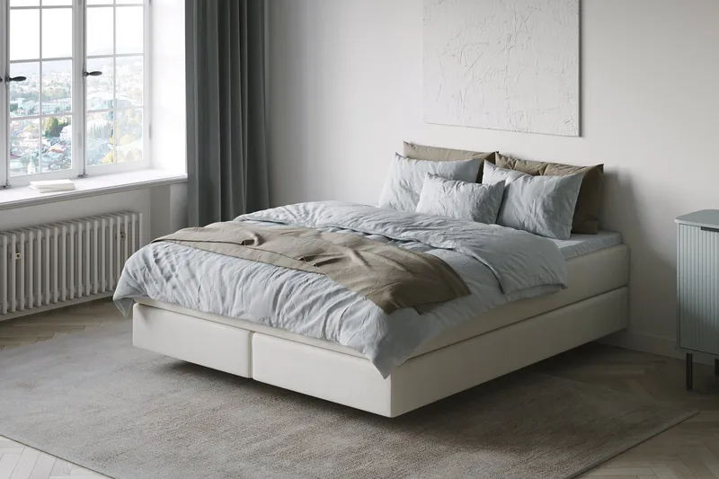 HVILA Premium Kontinentalsäng 180x200 cm med svävande effekt utan bäddmadrass - Vit - Products - Möbler - Säng - Komplett sängpaket