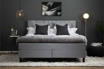 Lucky Komplett Sängpaket 180x200 Polyeter Diamant Sänggavel - Gr å - Products - Möbler - Säng - Kontinentalsäng