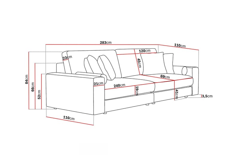 Arken Lyx 4-sits Djup Soffa i Tyg - Brun - Products - Möbler - Soffa - 4 sits soffa