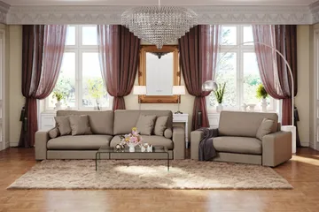 Arken Lyx 4-sits Djup Soffa i Tyg - Brun - Products - Möbler - Soffa - 4 sits soffa