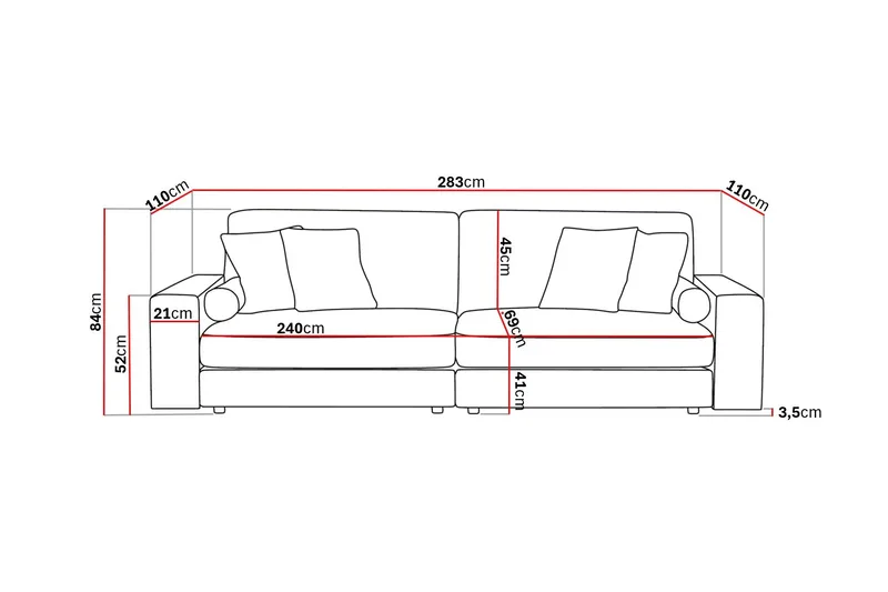 Arken Lyx 4-sits Djup Soffa i Tyg - Ljusbeige - Products - Möbler - Soffa - 4 sits soffa