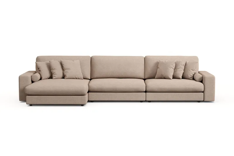 Arken Lyx 6-sits Vändbar L-formad Djup Divansoffa i Tyg - Beige - Products - Möbler - Soffa - Divansoffa & schäslongsoffa