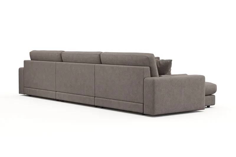 Arken Lyx 6-sits Vändbar L-formad Djup Divansoffa i Tyg - Brun - Products - Möbler - Soffa - Divansoffa & schäslongsoffa