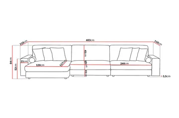 Arken Lyx 6-sits Vändbar L-formad Djup Divansoffa i Tyg - Brun - Products - Möbler - Soffa - Divansoffa & schäslongsoffa