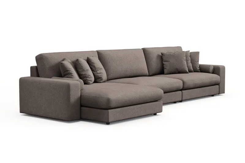 Arken Lyx 6-sits Vändbar L-formad Djup Divansoffa i Tyg - Brun - Products - Möbler - Soffa - Divansoffa & schäslongsoffa