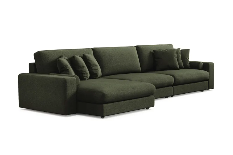 Arken Lyx 6-sits Vändbar L-formad Djup Divansoffa i Tyg - Grön - Products - Möbler - Soffa - Divansoffa & schäslongsoffa