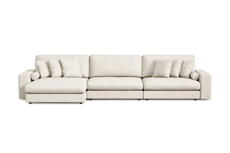 Arken Lyx 6-sits Vändbar L-formad Djup Divansoffa i Tyg - Ljusbeige - Products - Möbler - Soffa - Divansoffa & schäslongsoffa