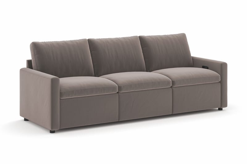 Barsele 3-sits Elektrisk Reclinersoffa - Brun - Products - Möbler - Soffa - Biosoffa & reclinersoffa