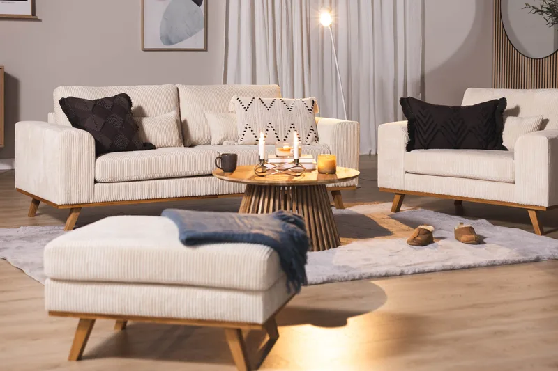 Copenhagen 2-sits Manchestersoffa - Beige - Products - Möbler - Soffa - 2 sits soffa