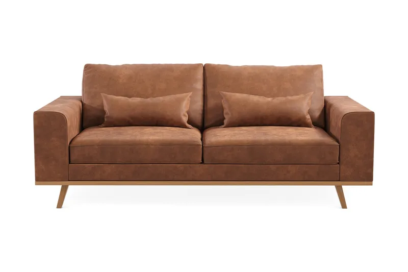 Copenhagen 2-sits Soffa i Konstläder - Brun - Products - Möbler - Soffa - 2 sits soffa