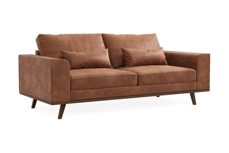 Copenhagen 2-sits Soffa i Konstläder - Brun - Products - Möbler - Soffa - 2 sits soffa