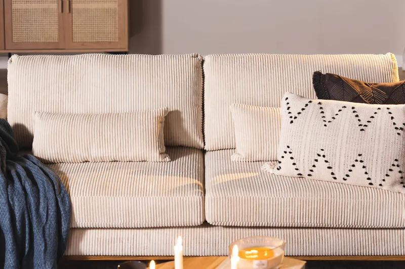 Copenhagen 3-sits Manchestersoffa - Beige - Products - Möbler - Soffa - 3 sits soffa