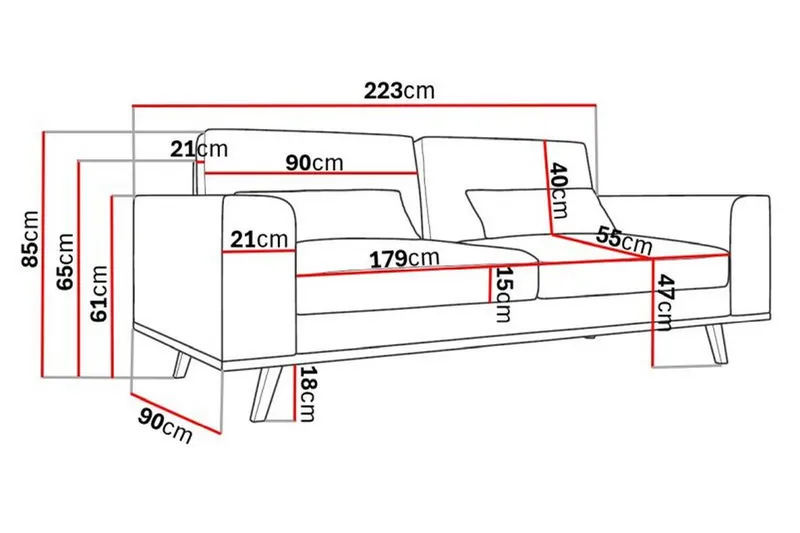 Copenhagen 3-sits Manchestersoffa - Beige - Products - Möbler - Soffa - 3 sits soffa