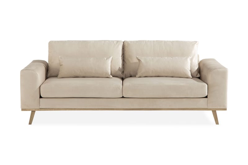 Copenhagen 3-sits Sammetssoffa - Beige - Products - Möbler - Soffa - 3 sits soffa