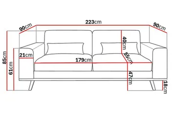 Copenhagen 3-sits Sammetssoffa - Krämvit - Products - Möbler - Soffa - 3 sits soffa