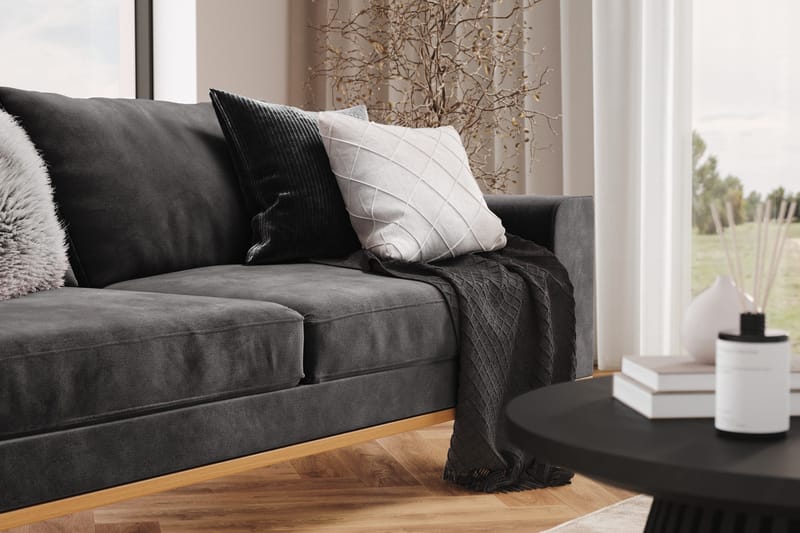 Copenhagen 3-sits Sammetssoffa - Mörkgrå - Products - Möbler - Soffa - 3 sits soffa