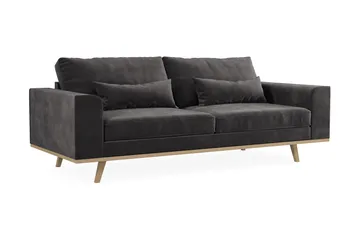 Copenhagen 3-sits Sammetssoffa - Mörkgrå - Products - Möbler - Soffa - 3 sits soffa