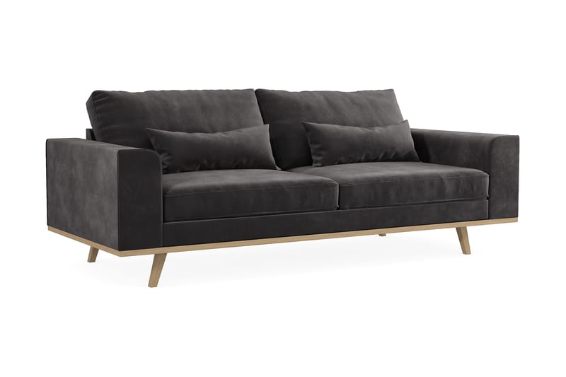 Copenhagen 3-sits Sammetssoffa - Mörkgrå - Products - Möbler - Soffa - 3 sits soffa