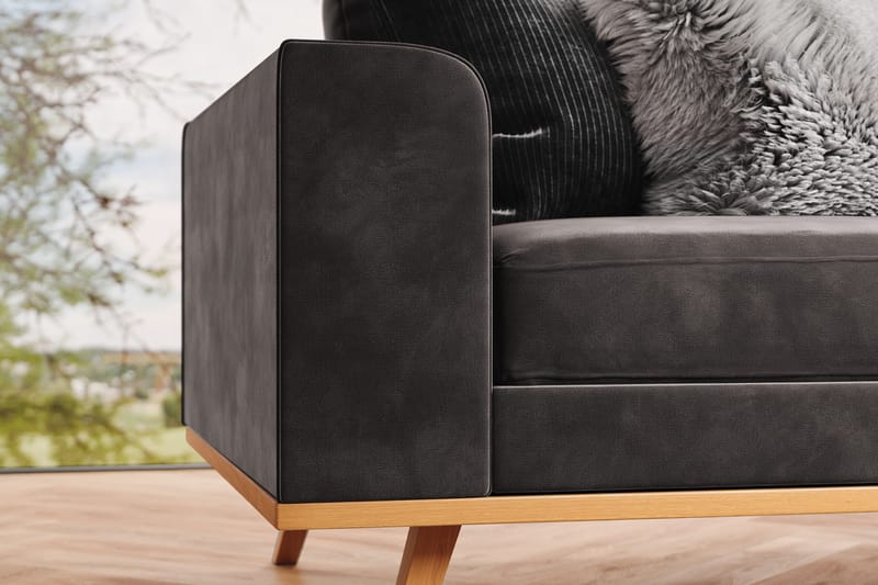 Copenhagen 3-sits Sammetssoffa - Mörkgrå - Products - Möbler - Soffa - 3 sits soffa