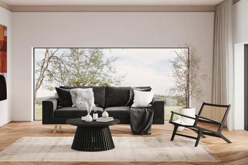 Copenhagen 3-sits Sammetssoffa - Mörkgrå - Products - Möbler - Soffa - 3 sits soffa