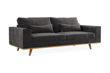 Copenhagen 3-sits Sammetssoffa - Mörkgrå - Products - Möbler - Soffa - 3 sits soffa
