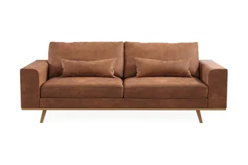 Copenhagen 3-sits Soffa i Konstläder - Brun - Products - Möbler - Soffa - 3 sits soffa