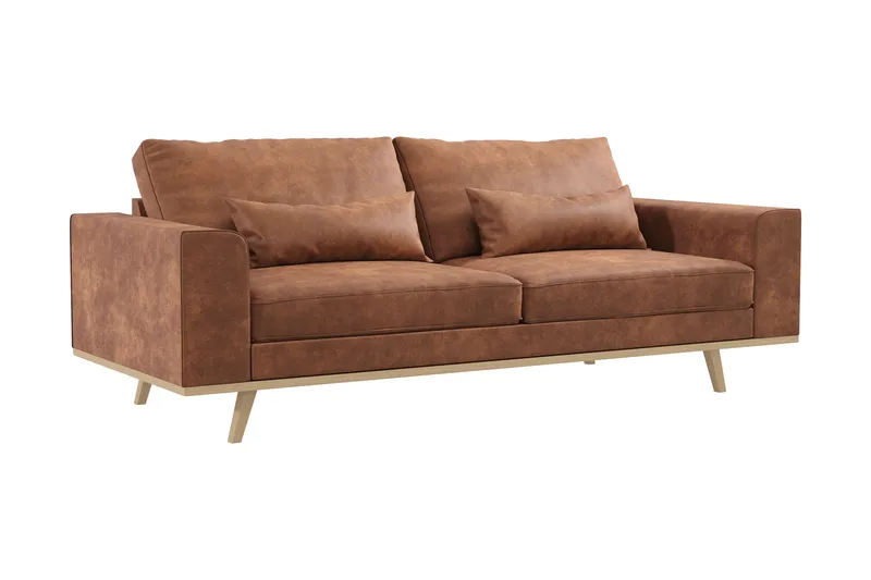 Copenhagen 3-sits Soffa i Konstläder - Brun - Products - Möbler - Soffa - 3 sits soffa