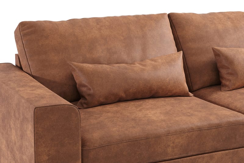 Copenhagen 3-sits Soffa i Konstläder - Brun - Products - Möbler - Soffa - 3 sits soffa