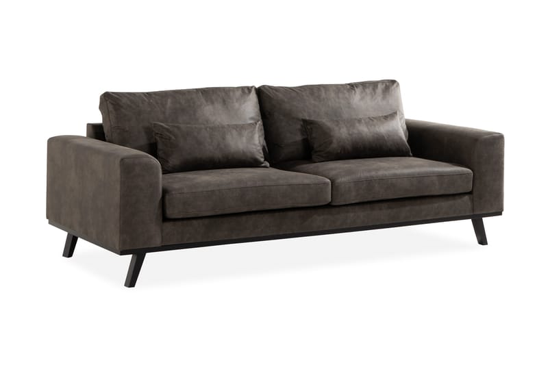 Copenhagen 3-sits Soffa i Konstläder - Mörkgrå - Products - Möbler - Soffa - 3 sits soffa