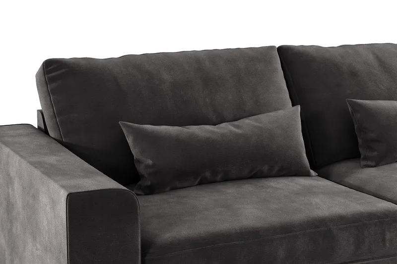 Copenhagen 4-sits Sammetssoffa - Mörkgrå - Products - Möbler - Soffa - Sammetssoffa