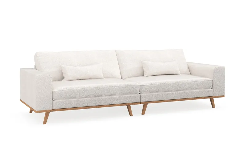 Copenhagen 4-sits Soffa i Bouclé - Vit - Products - Möbler - Soffa - 4 sits soffa