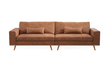 Copenhagen 4-sits Soffa i Konstläder - Brun - Products - Möbler - Soffa - 4 sits soffa