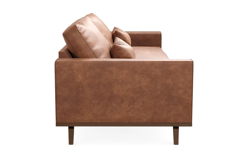 Copenhagen 4-sits Soffa i Konstläder - Brun - Products - Möbler - Soffa - 4 sits soffa
