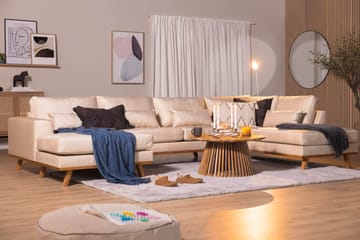 Copenhagen 5-sits Högervänd U-formad Large Soffa med Divan och Schäslong i Sammet - Beige - Products - Möbler - Soffa - Sammetssoffa