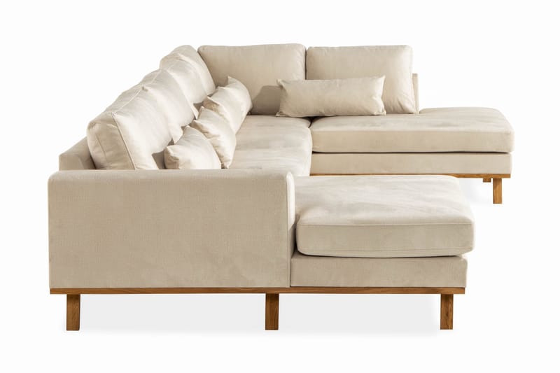 Copenhagen 5-sits Högervänd U-formad Large Soffa med Divan och Schäslong i Sammet - Beige - Products - Möbler - Soffa - Sammetssoffa