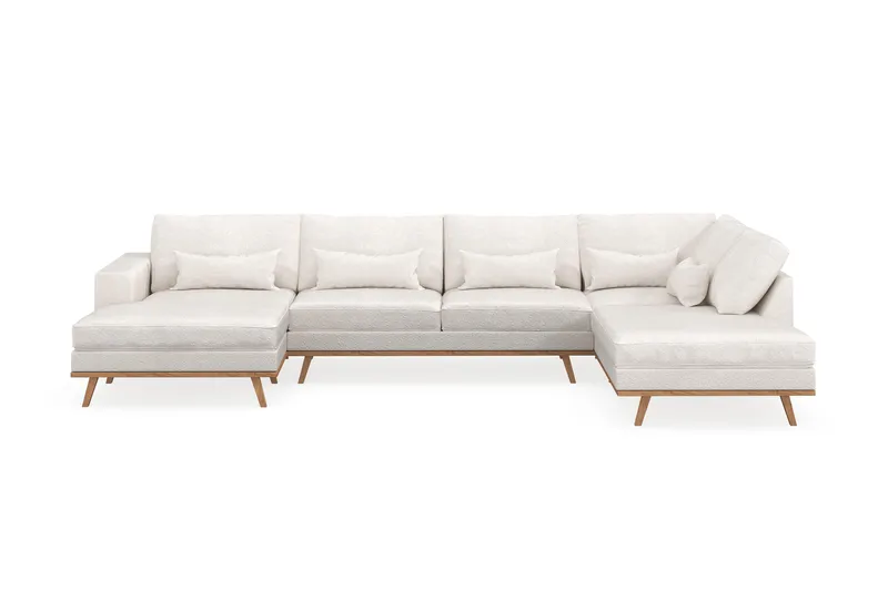 Copenhagen 5-sits Högervänd U-formad Soffa med Divan och Schäslong i Bouclé - Vit - Products - Möbler - Soffa - U-soffa