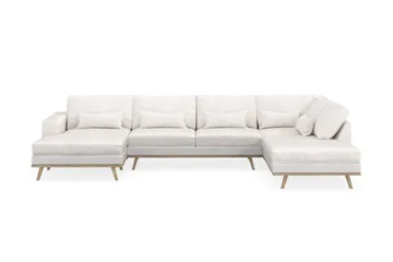 Copenhagen 5-sits Högervänd U-formad Soffa med Divan och Schäslong i Bouclé - Vit - Products - Möbler - Soffa - U-soffa