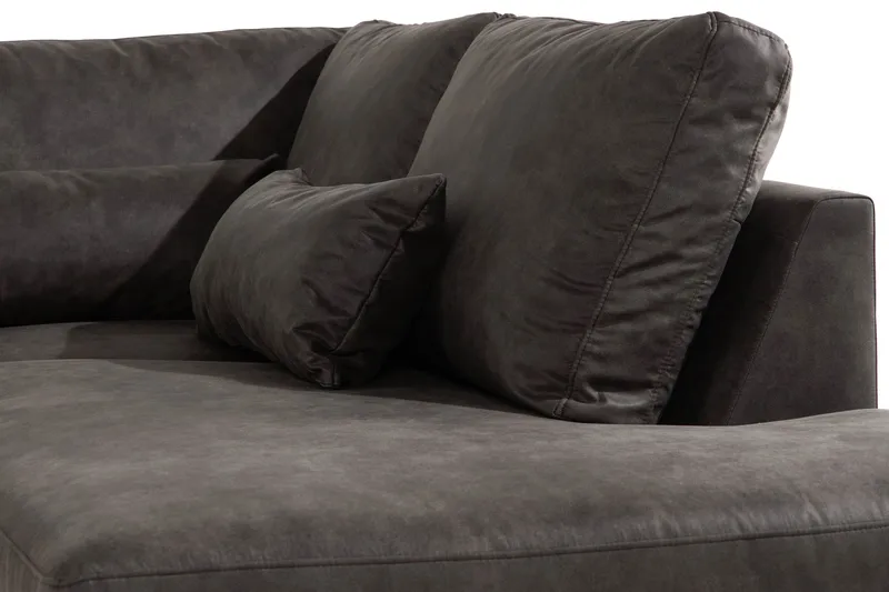 Copenhagen 5-sits Högervänd U-formad Soffa med Divan och Schäslong i Konstläder - Mörkgrå - Products - Möbler - Soffa - Skinnsoffa