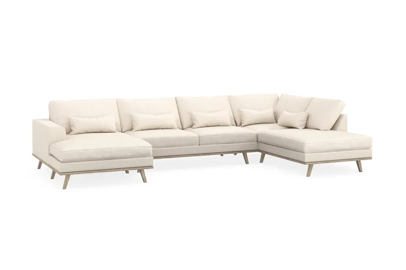 Copenhagen 5-sits Högervänd U-formad Soffa med Divan och Schäslong i Manchester - Beige - Products - Möbler - Soffa - U-soffa