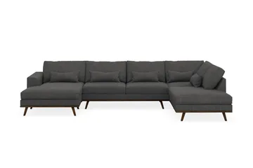 Copenhagen 5-sits Högervänd U-formad Soffa med Divan och Schäslong i Manchester - Mörkgrå - Products - Möbler - Soffa - U-soffa