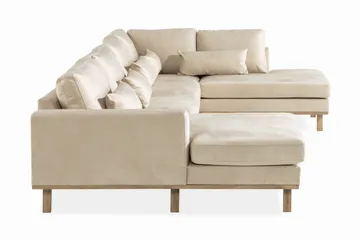 Copenhagen 5-sits Högervänd U-formad Soffa med Divan och Schäslong i Sammet - Beige - Products - Möbler - Soffa - Sammetssoffa
