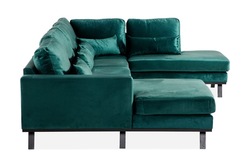 Copenhagen 5-sits Högervänd U-formad Soffa med Divan och Schäslong i Sammet - Grön - Products - Möbler - Soffa - Sammetssoffa