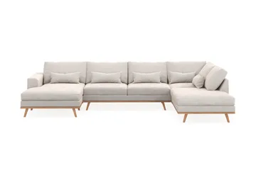 Copenhagen 5-sits Högervänd U-formad Soffa med Divan och Schäslong i Sammet - Krämvit - Products - Möbler - Soffa - Sammetssoffa