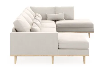 Copenhagen 5-sits Högervänd U-formad Soffa med Divan och Schäslong i Sammet - Krämvit - Products - Möbler - Soffa - Sammetssoffa