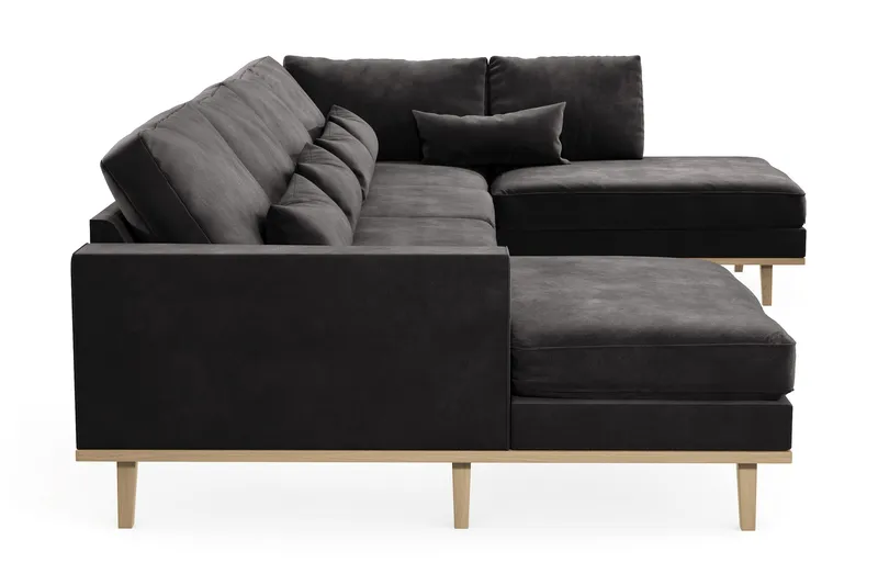 Copenhagen 5-sits Högervänd U-formad Soffa med Divan och Schäslong i Sammet - Mörkgrå - Products - Möbler - Soffa - Sammetssoffa