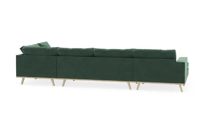 Copenhagen 5-sits Högervänd U-formad Soffa med Divan och Schäslong i Sammet - Mörkgrön - Products - Möbler - Soffa - Sammetssoffa