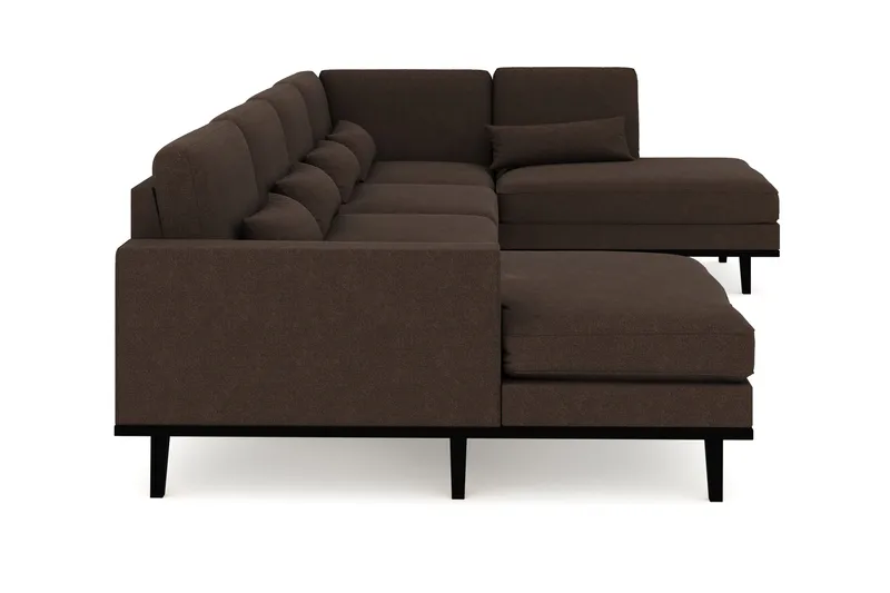 Copenhagen 5-sits Högervänd U-formad Soffa med Divan och Schäslong i Tyg - Brun - Products - Möbler - Soffa - U-soffa