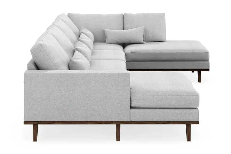 Copenhagen 5-sits Högervänd U-formad Soffa med Divan och Schäslong i Tyg - Ljusgrå - Products - Möbler - Soffa - U-soffa