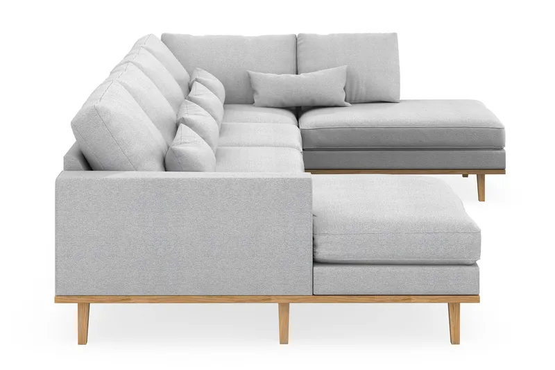 Copenhagen 5-sits Högervänd U-formad Soffa med Divan och Schäslong i Tyg - Ljusgrå - Products - Möbler - Soffa - U-soffa